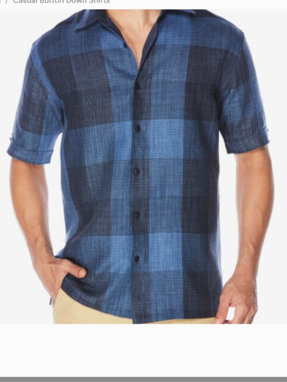 CUBAVERA MEN'S TROPICAL PLAID SHIRT SIZE L